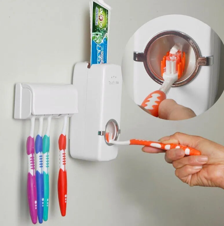  Dispensador de pasta de dientes 2 en 1, dispensador
